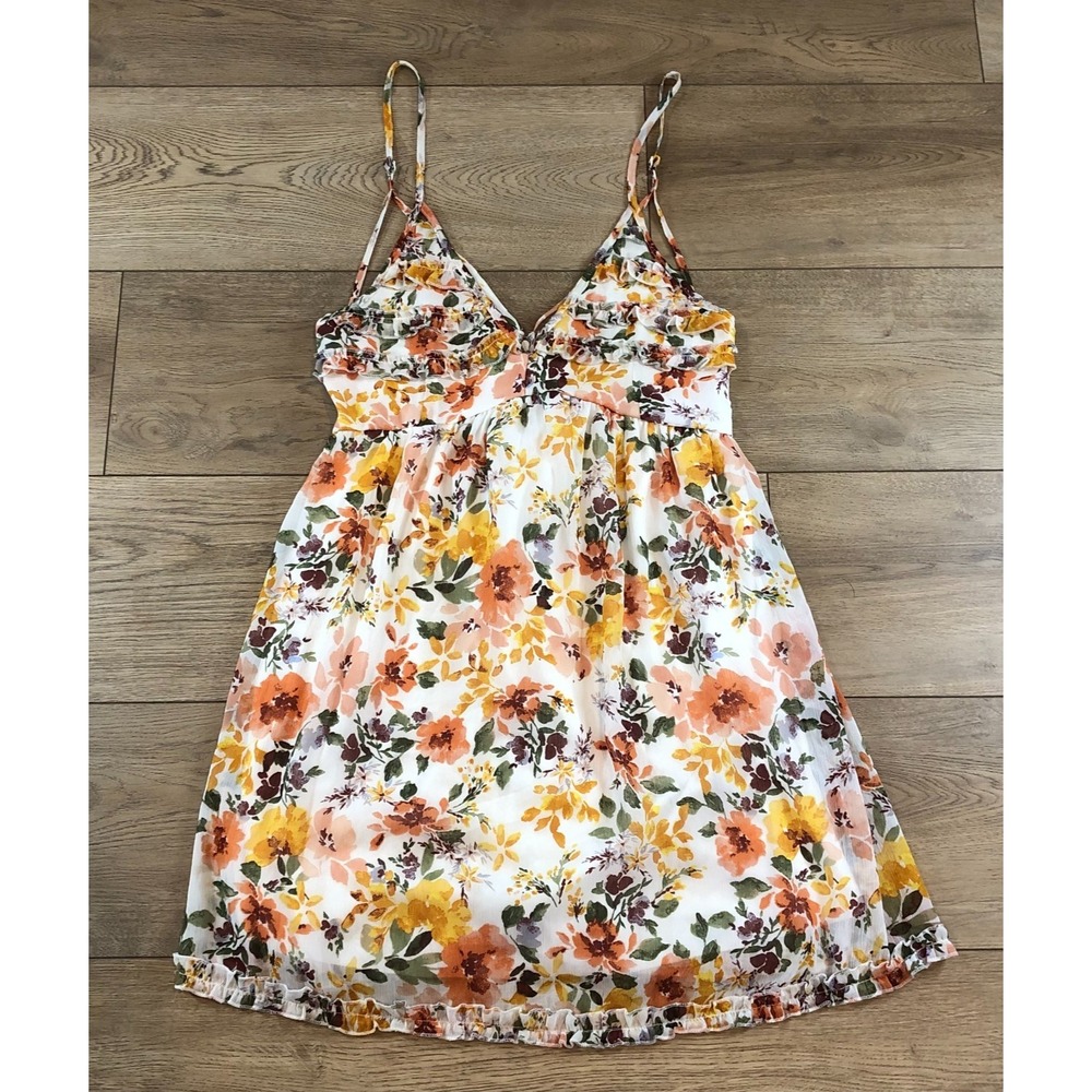 Trixxi Dress Womens M Floral Mini Y2K Coquette Babydoll Fairy Ruffle Cottagecore